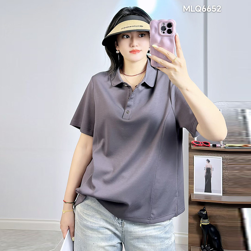 大码女装夏季短袖POLO衫上衣