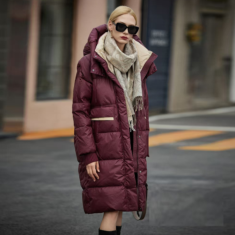 大码女装长款加厚羽绒服女