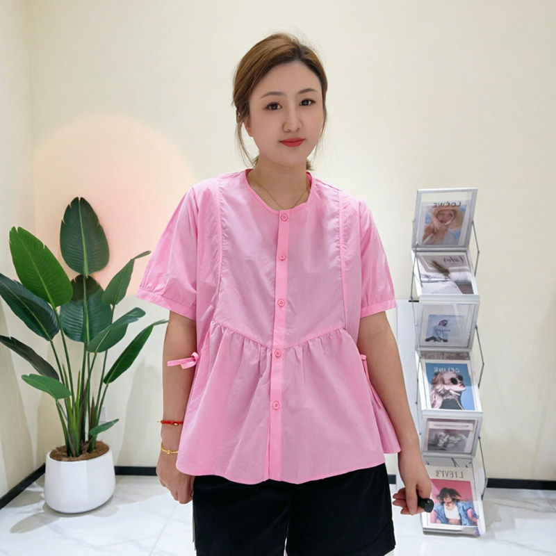 大码女装夏季短袖衬衫