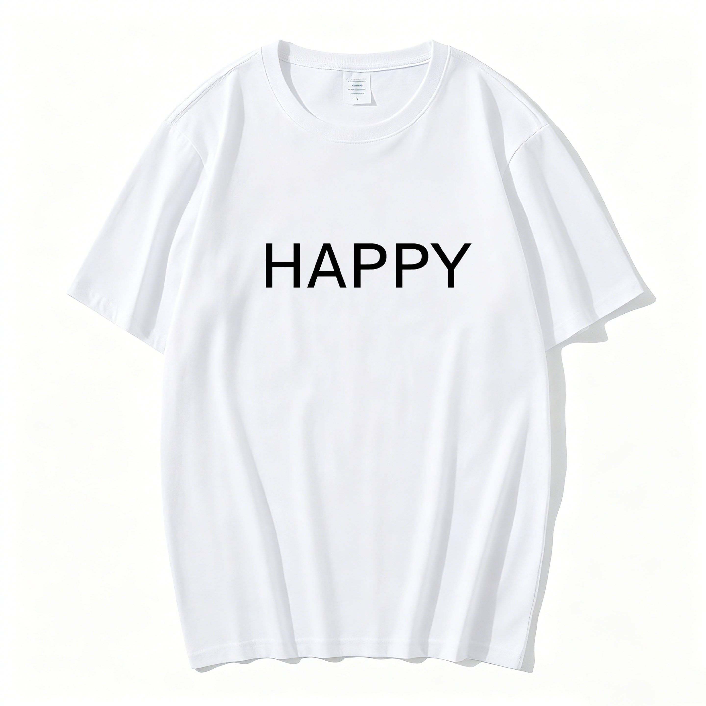 美式潮牌HAPPY字母印花短袖T恤