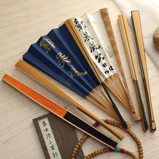 玉竹折扇乌木扇男扇苏工扇子相声文玩收藏空白书法宣纸扇