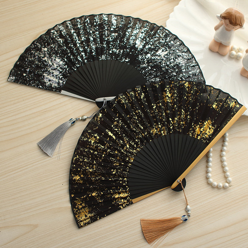 扇折扇中国风舞蹈扇汉服扇跳舞扇古风礼品扇子女绢布和风扇男女扇