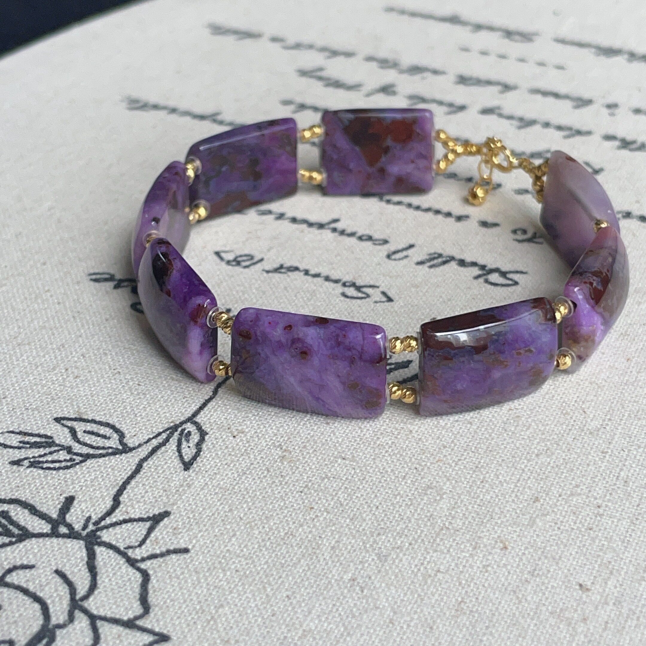 南非舒俱来樱花紫玉化手牌链18k/16cm（澈川）AZB14690