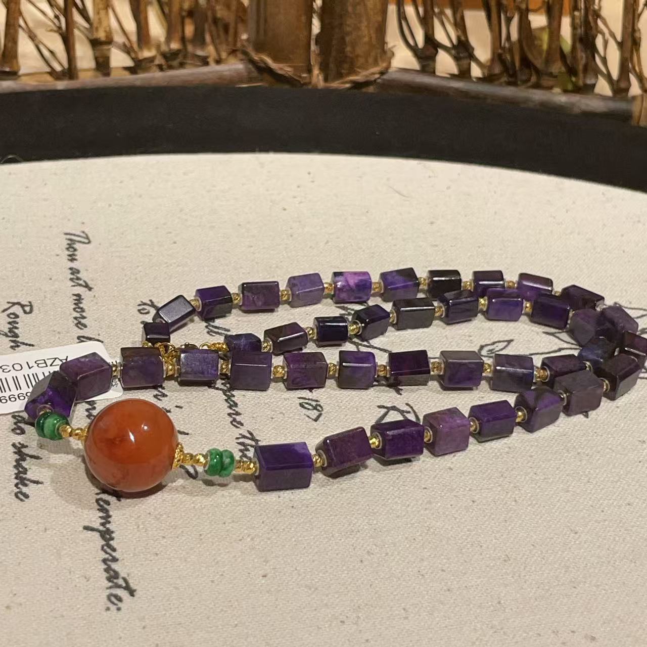 南非舒俱来帝王紫四棱珠项链18k/40cm（释我）AZB10384