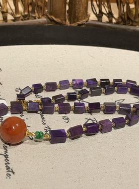 南非舒俱来帝王紫四棱珠项链18k/40cm（释我）AZB10384