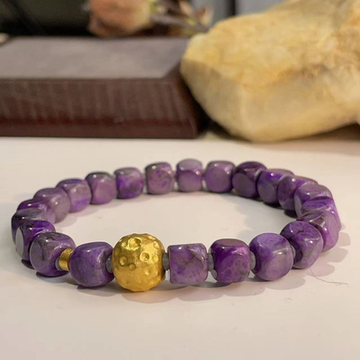 舒俱来魔方皇家紫18K手串