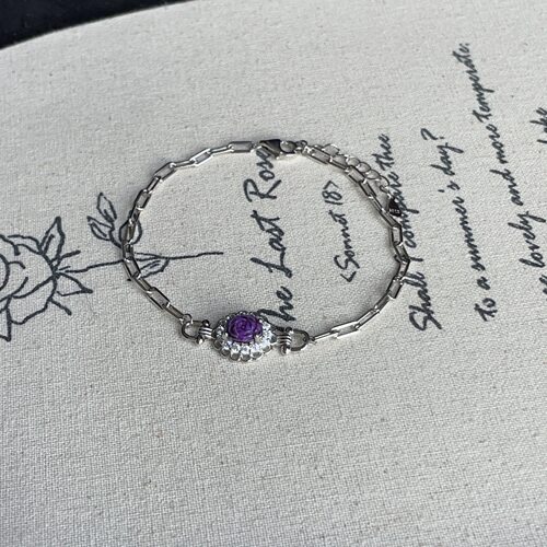 H南非舒俱来皇家紫花花手链S925/5.5/6.5mm/AZB19229