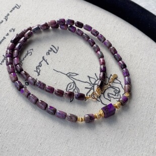 南非舒俱来泥地皇家紫桶珠项链S925 AZB13803 乐晚