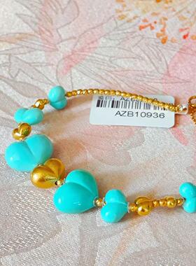 绿松石屁桃手链18k/16cm(乐语)AZB10936