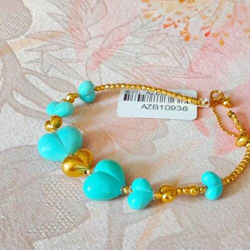 绿松石屁桃手链18k/16cm(乐语)AZB10936