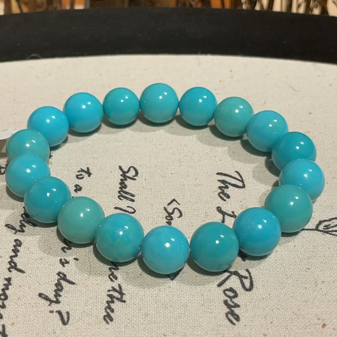 绿松石圆珠单圈手串（弦蓝）AZB10264