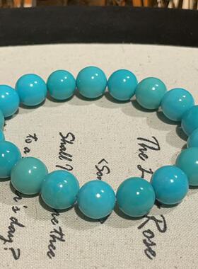 绿松石圆珠单圈手串（弦蓝）AZB10264