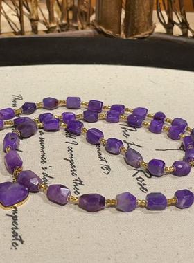 南非舒俱来紫罗兰钻切爱心吊坠项链/18k/45cm（扶摇）AZB10373