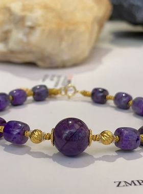 舒俱来泥地皇家紫手链圆珠0.9手链18k/16cm/5.5mm+/AZB4393