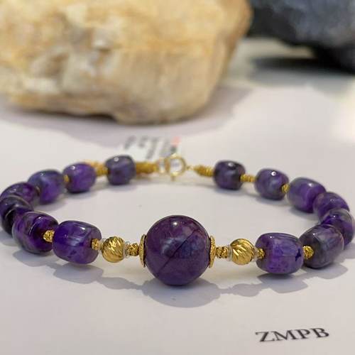 舒俱来泥地皇家紫手链圆珠0.9手链18k/16cm/5.5mm+/AZB4393