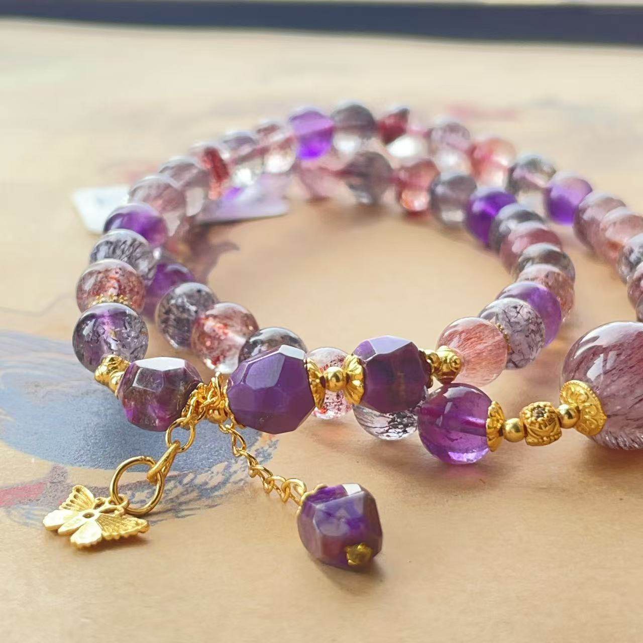 超七0.6南非舒俱来酱红钻切双圈项链s925/33cm（昭华）AZB10560