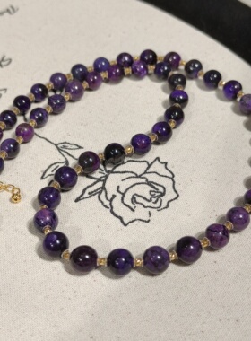 南非舒俱来帝王紫圆珠项链18k/40cm（安霖）AZB12077