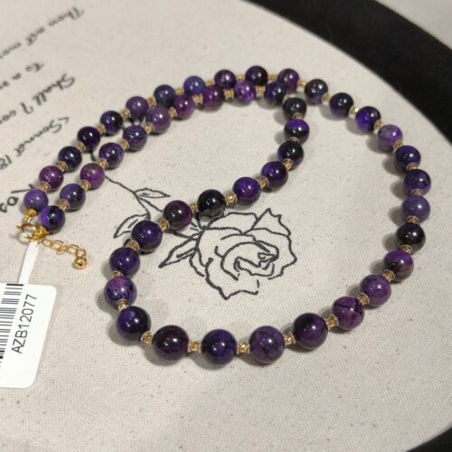 南非舒俱来帝王紫圆珠项链