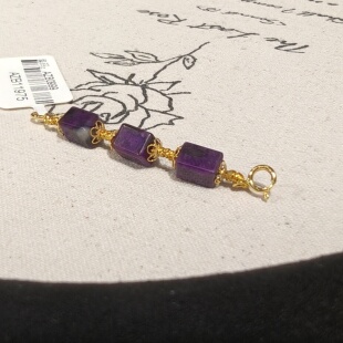 AZB11975 沐夏 南非舒俱来玻璃红四棱珠延长项链18k 4cm