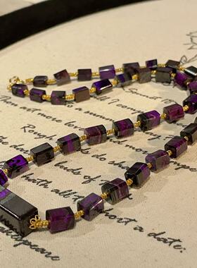 南非舒俱来红丝绒四棱珠项链/18k/40cm（星潭）AZB11415