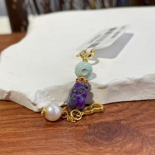 序迟 8mm AZB6461 舒俱来泥地貔貅松石小滴溜