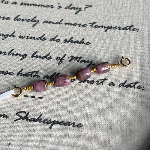 南非舒俱来桃红桶珠延长链项链/S925/4.5cm（溪宁）AZB12503