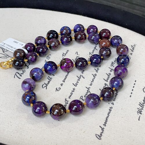 南非舒俱来幻彩圆珠项链/18K/45cm (青玉)AZB14287