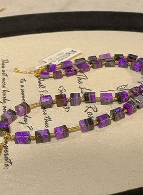 南非舒俱来丝绒四棱珠水滴吊坠项链/18k/40cm（映寒）AZB11356