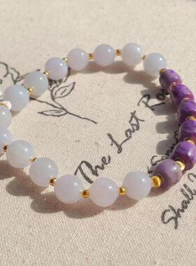 南非舒俱来皇家紫直切翡翠圆珠单圈/s925（悬世）AZB10791