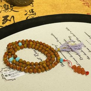 战国红圆珠0.6绿松毛衣项链925s AZB3751 55cm