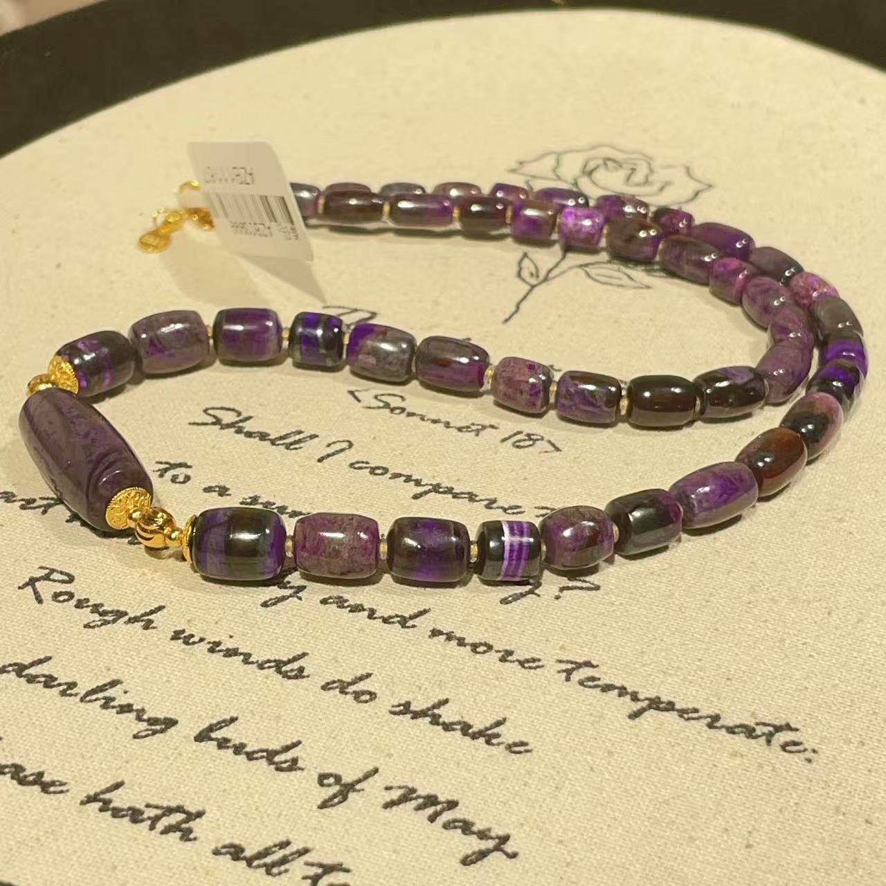 南非舒俱来帝王紫桶珠项链S925/40cm（芮恩）AZB11167,珠宝/钻石/翡翠,手饰,淘宝优惠券,粉丝福利购,淘宝优惠卷