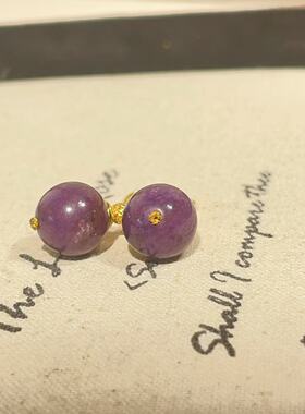 南非舒俱来凝胶玉化圆珠耳钩18k（如笑）AZB11188