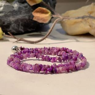 大 舒俱来幻彩玉化碎碎石项链 AZB5071