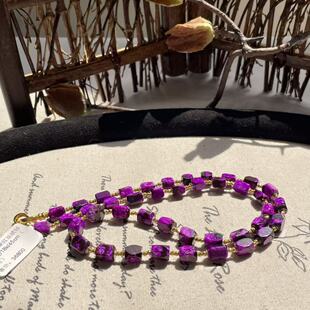 朝雨 45cm AZB9589 18k 南非舒俱来红丝绒钻切项链