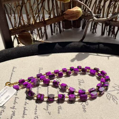 南非舒俱来红丝绒钻切项链