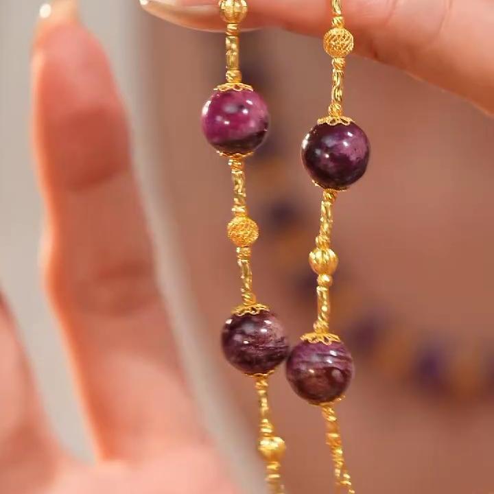 舒俱来酱红圆珠手链18k/16cm（卓然）AZB7174