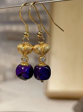 南非舒俱来帝王紫魔方耳钩/s925（清石）AZB11357