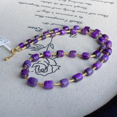 南非舒俱来紫罗兰直切项链18k/40cm（晴汐）AZB12744