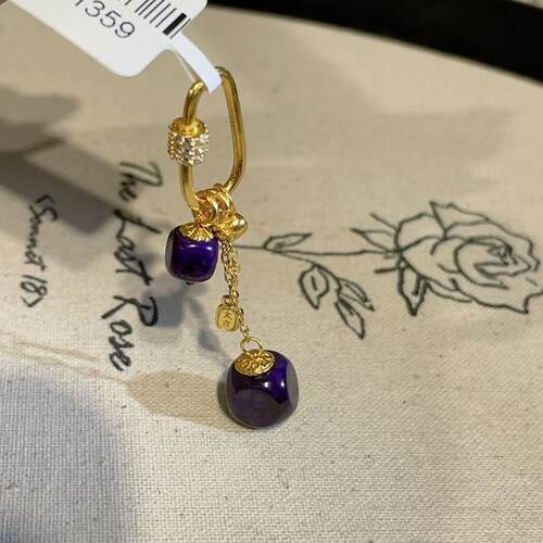 南非舒俱来帝王紫魔方挂件S925（牧星）AZB11359