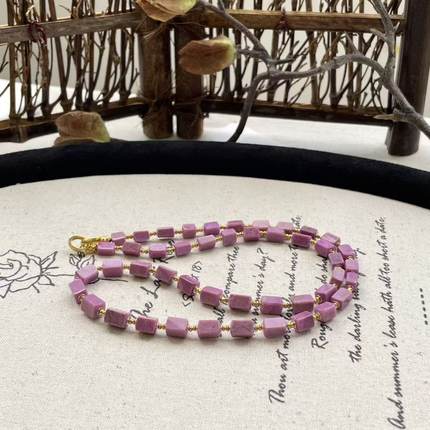 南非舒俱来桃红直切全肉项链18k/45cm（星粉）AZB8378