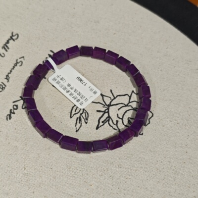 南非舒俱来高阶玻璃红四棱珠手串（清予）AZB11867