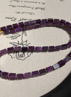 南非舒俱来高阶玻璃红四棱珠项链18k/45cm（星霖）AZB11939