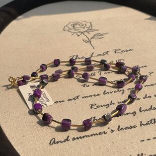 AZB13804 天瑜 南非舒俱来皇家紫魔方项链18k 38cm