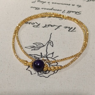 AZB12021 宁然 南非舒俱来帝王紫圆珠项链18k 40cm