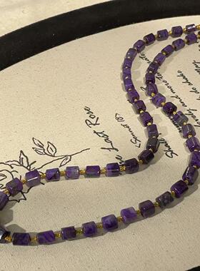 南非舒俱来皇家紫四棱珠项链/18k/45cm（西华）AZB11070