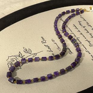 西华 45cm AZB11070 18k 南非舒俱来皇家紫四棱珠项链