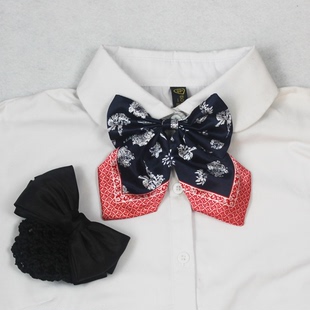 江西省农村信用合作社农商银行职业装青花瓷领花蝴蝶结头花发夹