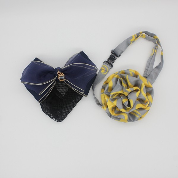 天府银行职业装无标记领花头花发夹网兜丝巾免打免系花定做设计