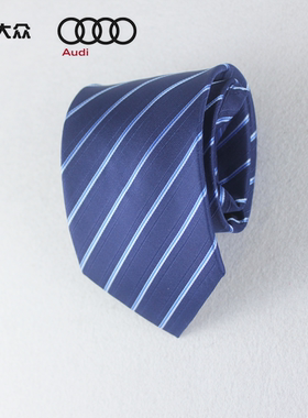 上海一汽大众奥迪4s店职业装无标记版蓝色拉链一易拉得懒人领带