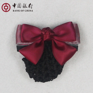 广州中行职业装酒红色无标记头花发夹防夹发进口夹头饰定做设计